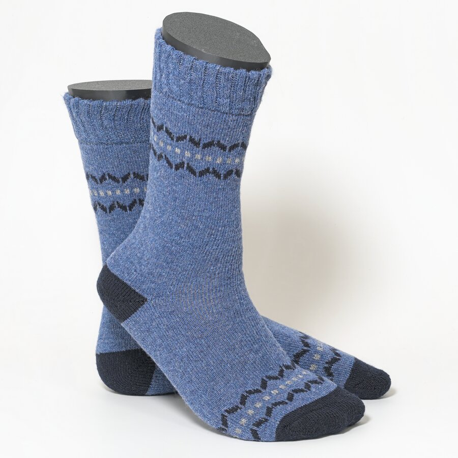 Warme Herren-Wollsocken mit Soft-Bündchen blau-mix - 3