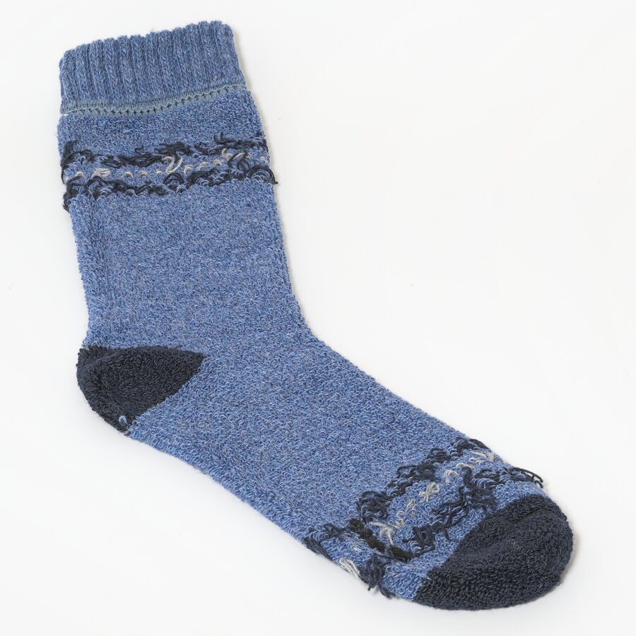 Warme Herren-Wollsocken mit Soft-Bündchen blau-mix - 4