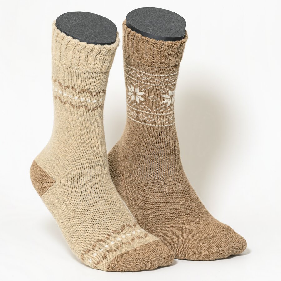 Warme Herren-Wollsocken mit Soft-Bündchen beige-mix - 1