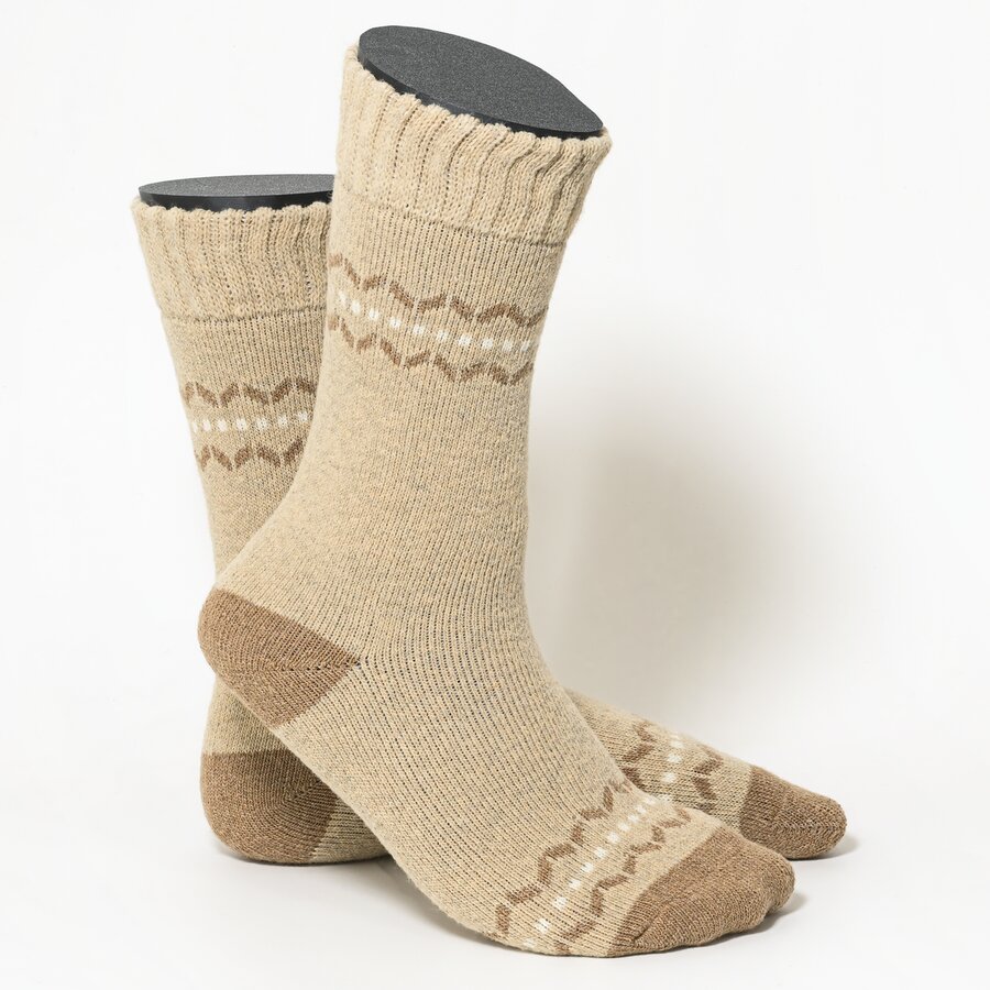 Warme Herren-Wollsocken mit Soft-Bündchen beige-mix - 3