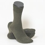 Thermo ABS Damensocken mit Noppen braun-oliv-mix - 3