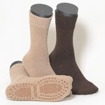 Thermo ABS Damensocken mit Noppen beige-braun-mix - 1