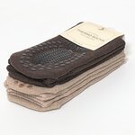 Thermo ABS Damensocken mit Noppen beige-braun-mix - 3