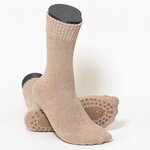 Thermo ABS Damensocken mit Noppen beige-braun-mix - 4