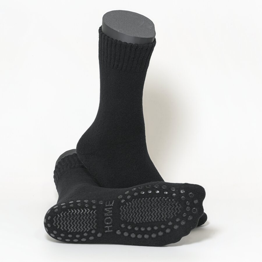 Thermo ABS Damensocken mit Noppen schwarz - 1
