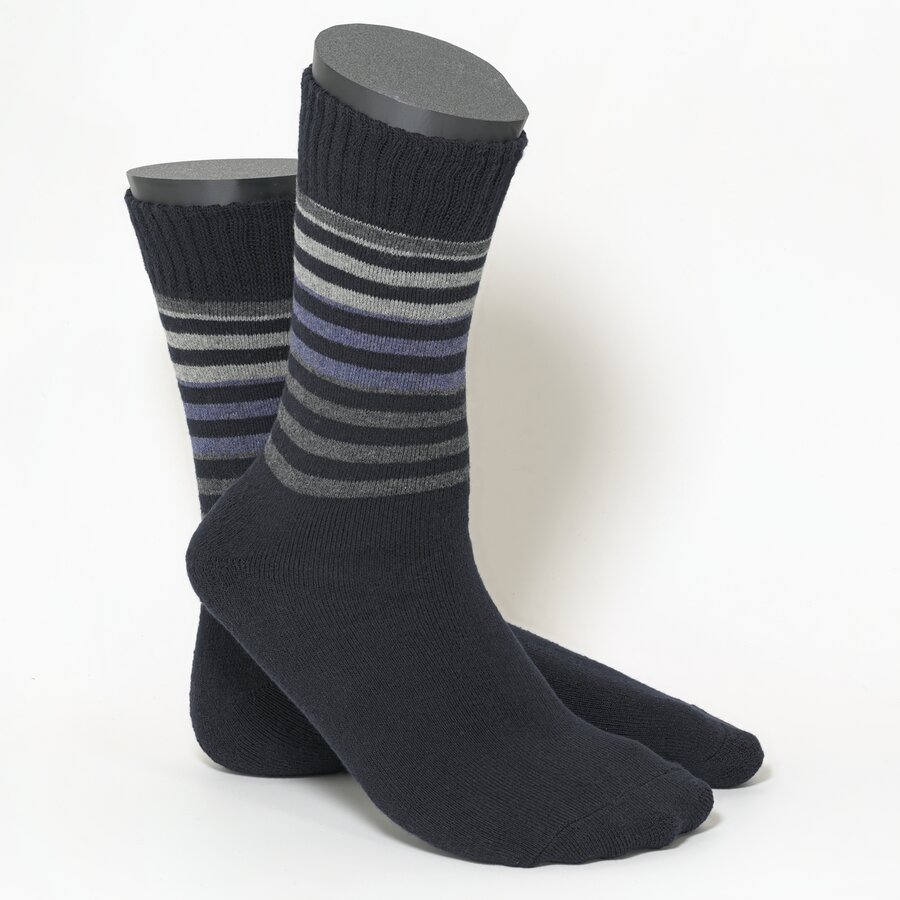 Herrensocken Thermo ringel-blau-anthrazit-mix - 3