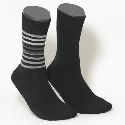Herrensocken Thermo ringel-grau-schwarz-mix