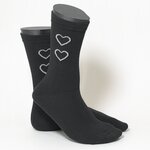 Damensocken Muster-Ringel schwarz-grau-mix - 3