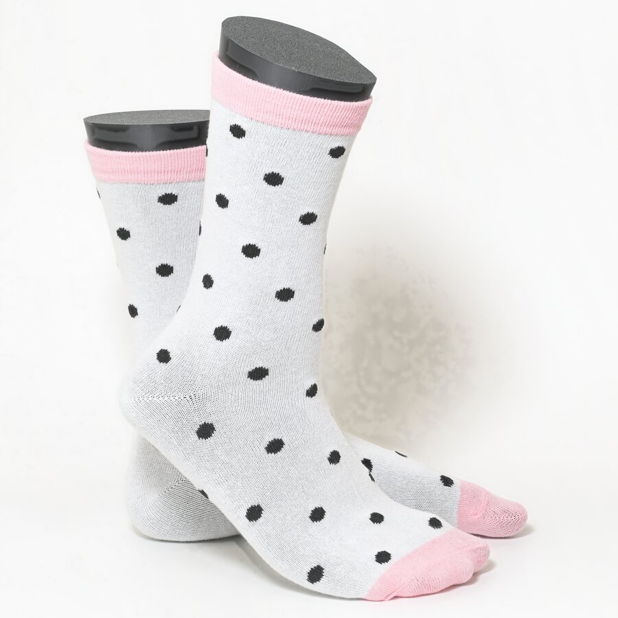 Damensocken Muster-Ringel schwarz-rosa-mix - 3