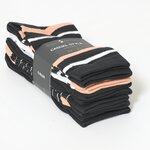 Damensocken Muster-Ringel schwarz-pfirsich-mix - 2