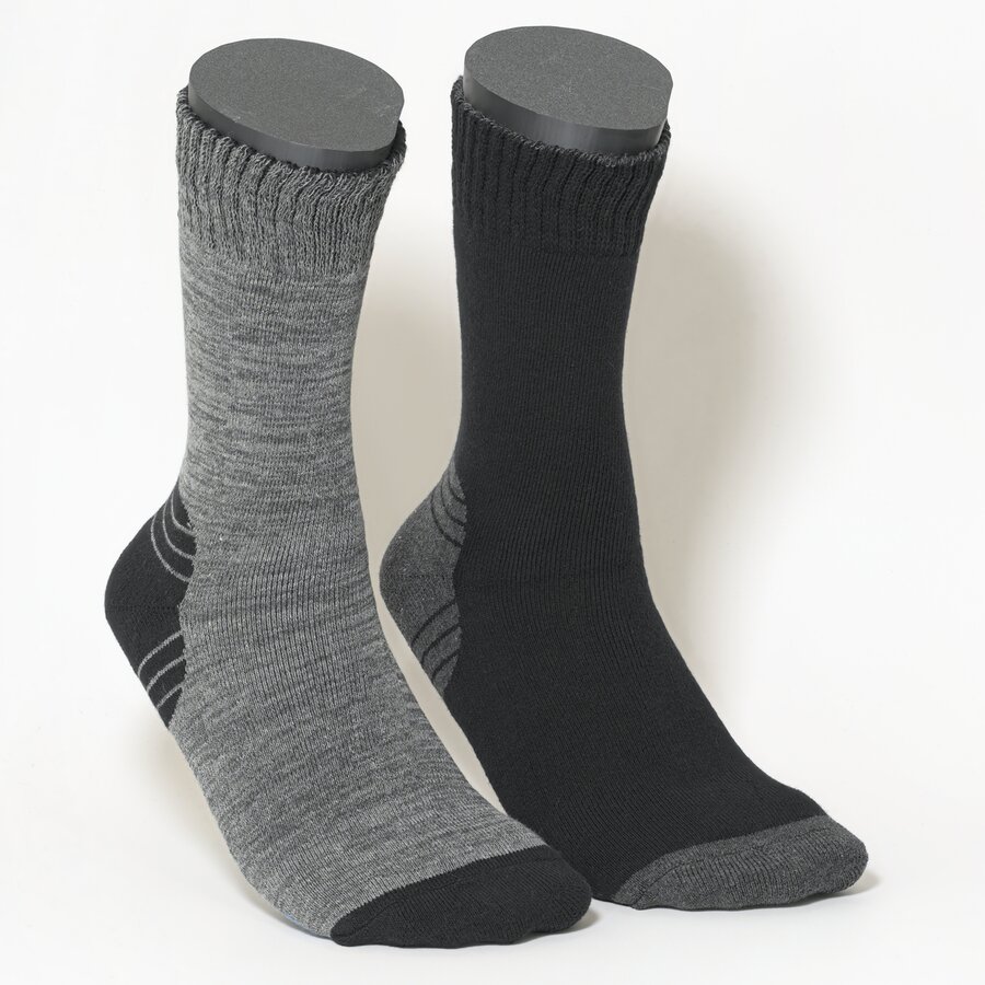 Herren-Thermo-Socken Baumwolle Elastik-Bündchen anthrazit-schwarz-mix - 1