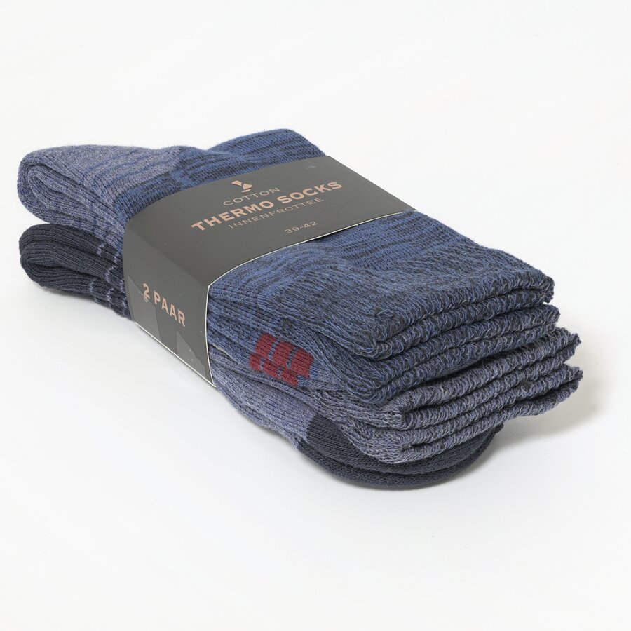 Herren-Thermo-Socken Baumwolle Elastik-Bündchen jeans-blau-mix - 2
