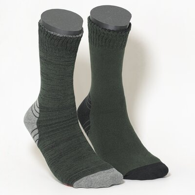 Herren-Thermo-Socken Baumwolle Elastik-Bündchen oliv-mix