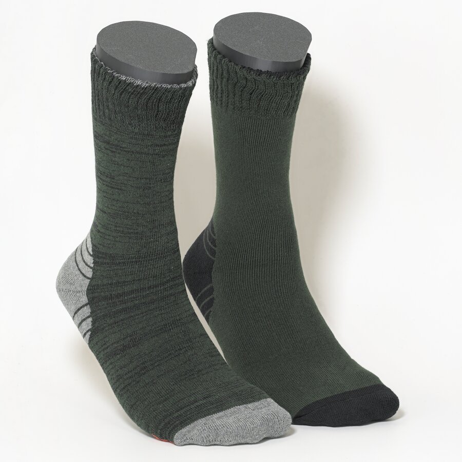 Herren-Thermo-Socken Baumwolle Elastik-Bündchen oliv-mix - 1