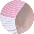 Damensocken extra breites Bündchen und Schaft Ringel und Punkte pfirsich-beige-blau-mix