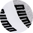 Puma Quarter Kurzsocken mit breitem Puma Schriftzug weiß-grau-melange-mix