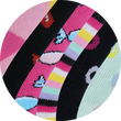 Bunte Damensocken in Bonbon-Schachtel Apollo
