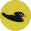 Enten-Spaß Motiv-Socken schwarze Enten auf gelb