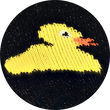 Quietsche-Entchen Sneakersocken gelbe Enten auf schwarz