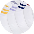 Bambus-Kurzsocken Crew Socks weiß bunte Ringel