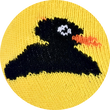 Quietsche-Entchen Sneakersocken schwarze Enten auf gelb