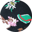 Österreich Motivsocken Edelweiß Kuh schwarz