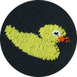 Enten-Spaß Motiv-Socken gelbe Enten auf schwarz