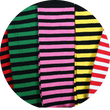 Overknees Strümpfe bunt gestreift